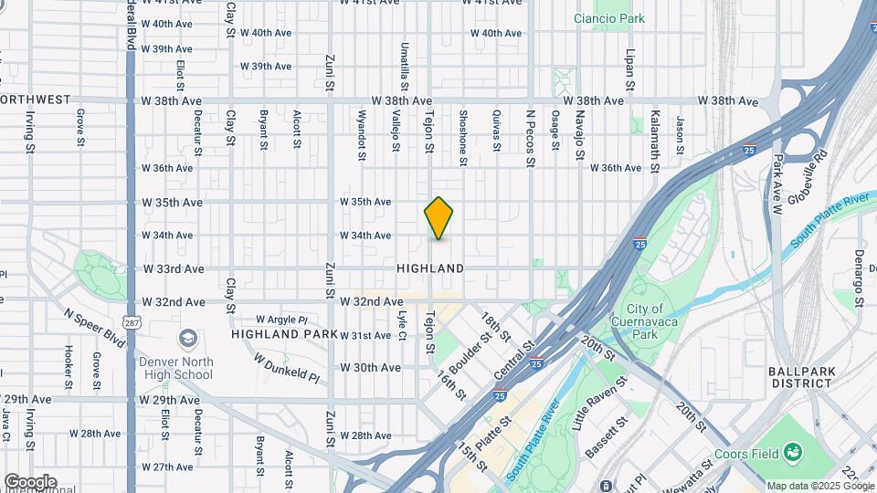 3336 Tejon St, Unit #2 Mapa y Detalles de la Ubicación