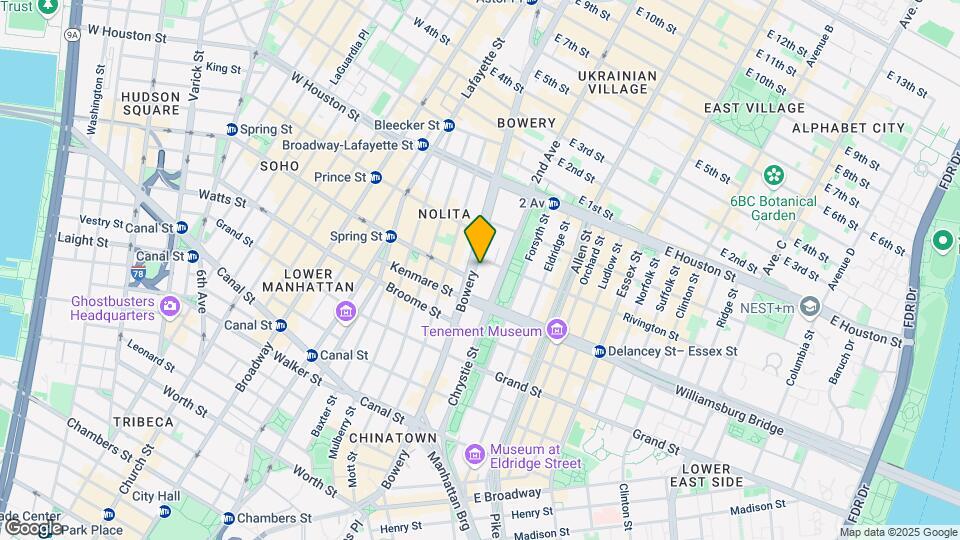 207 Bowery Mapa y Detalles de la Ubicación