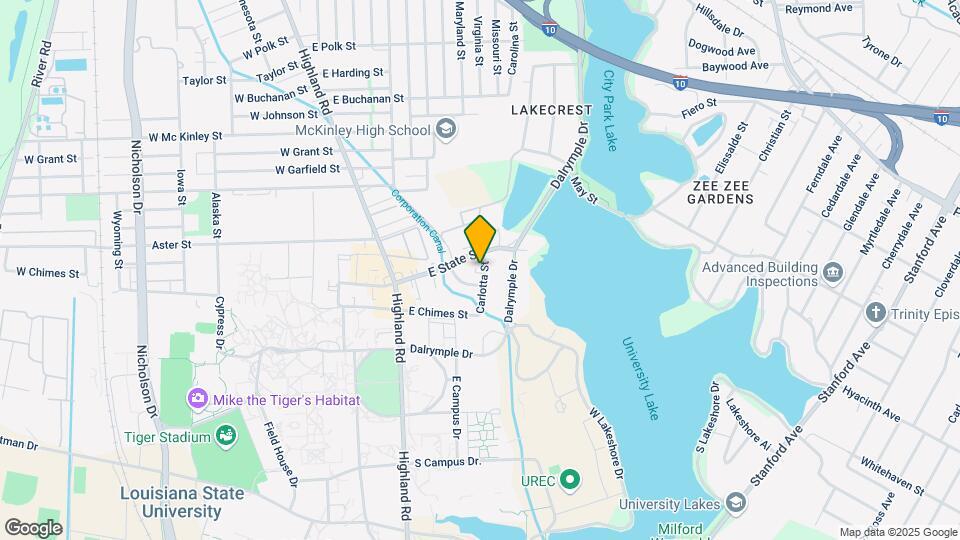 Walk to LSU. Louisiana Terrace (37 units) Map and Location Details