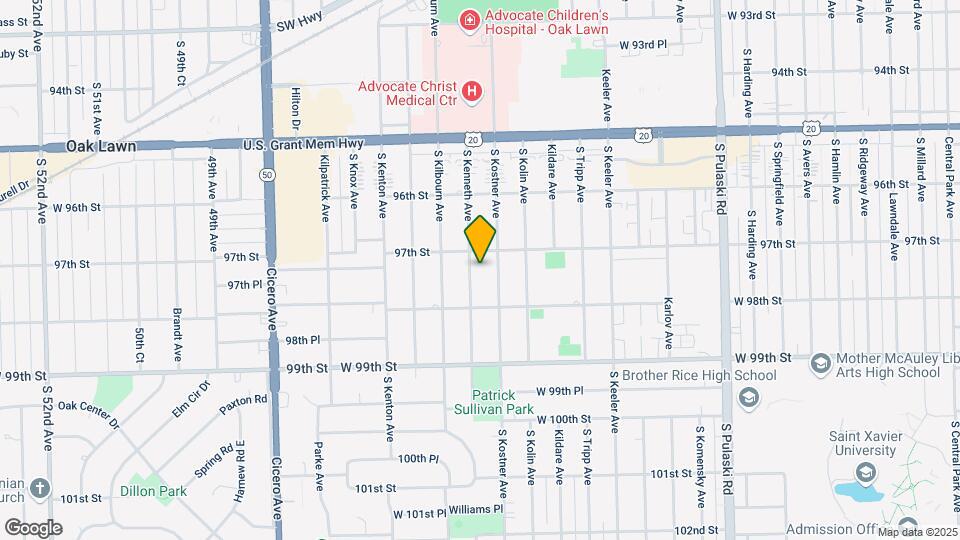9713 S Kenneth Ave Map and Location Details