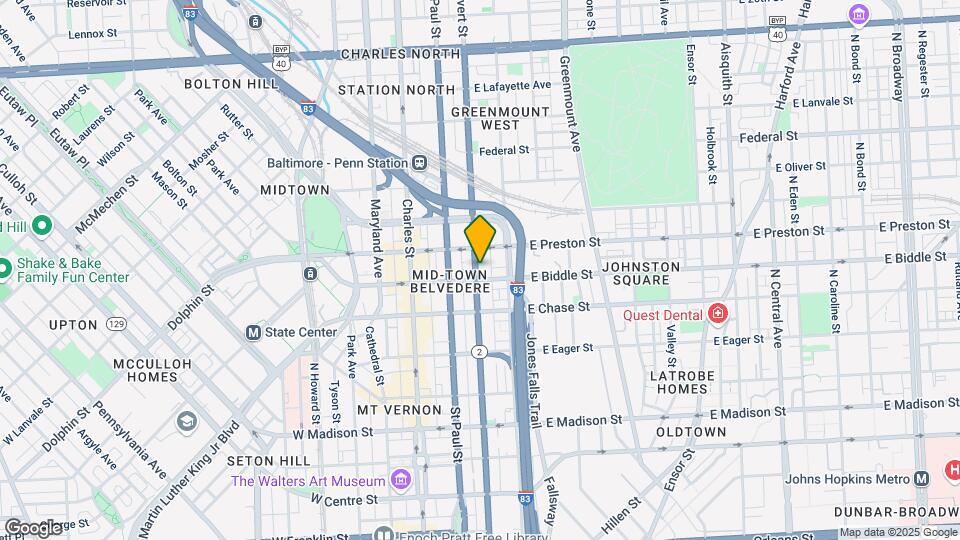 1211 N Calvert St Map and Location Details