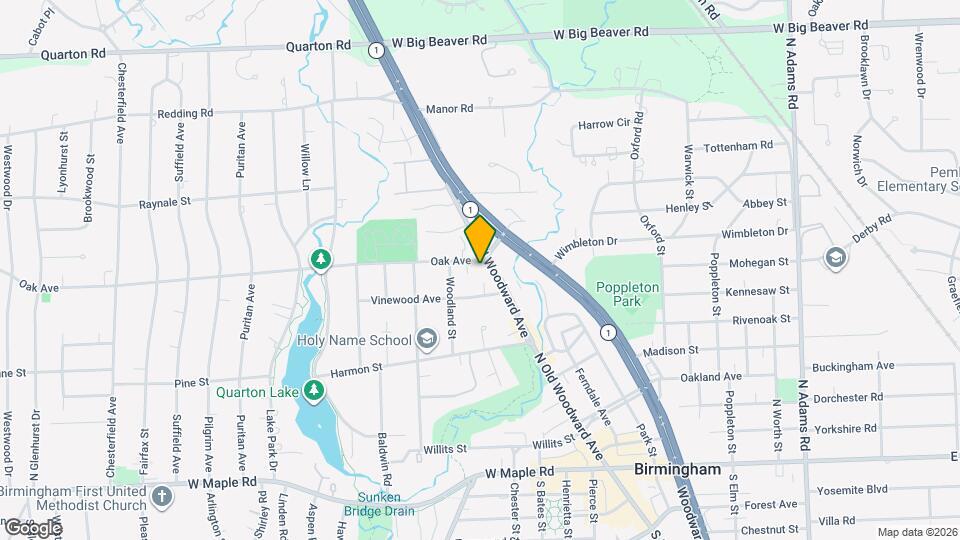 885 N Old Woodward Ave Map and Location Details