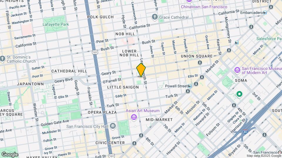 631 O'Farrell St Map and Location Details