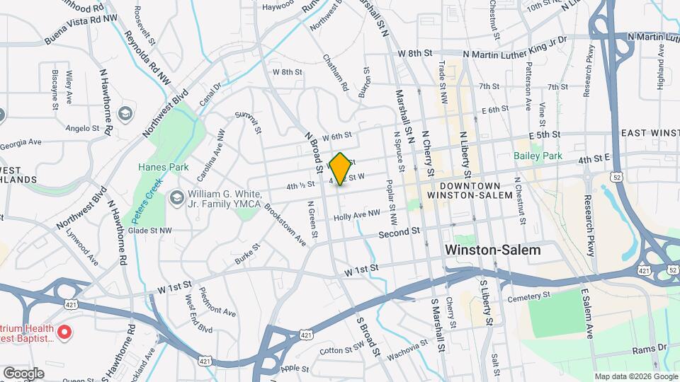 405 N Spring St Map and Location Details