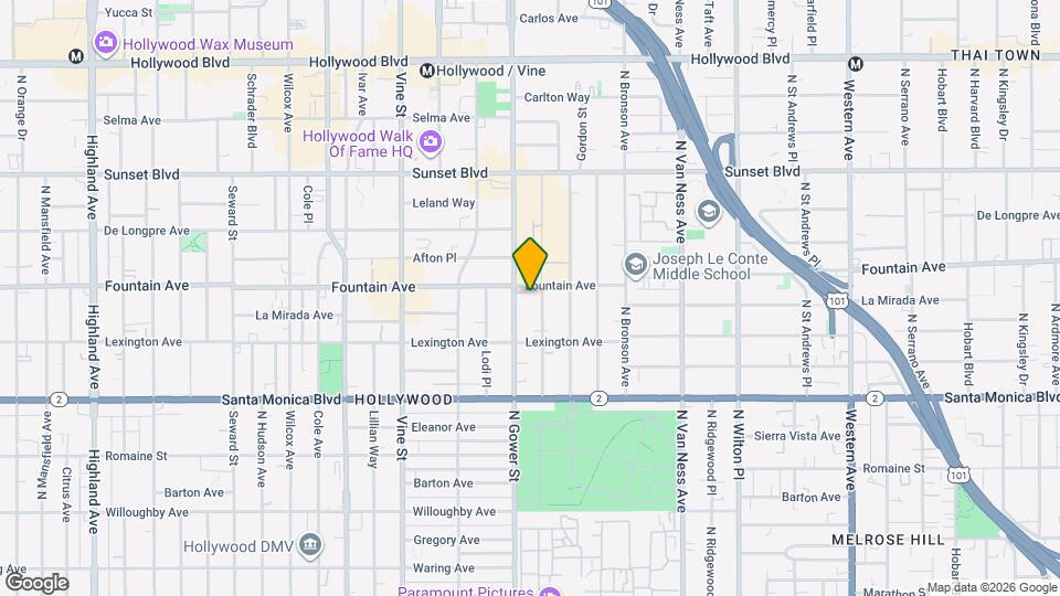 1249 1/4 N Beachwood Dr Mapa y Detalles de la Ubicación