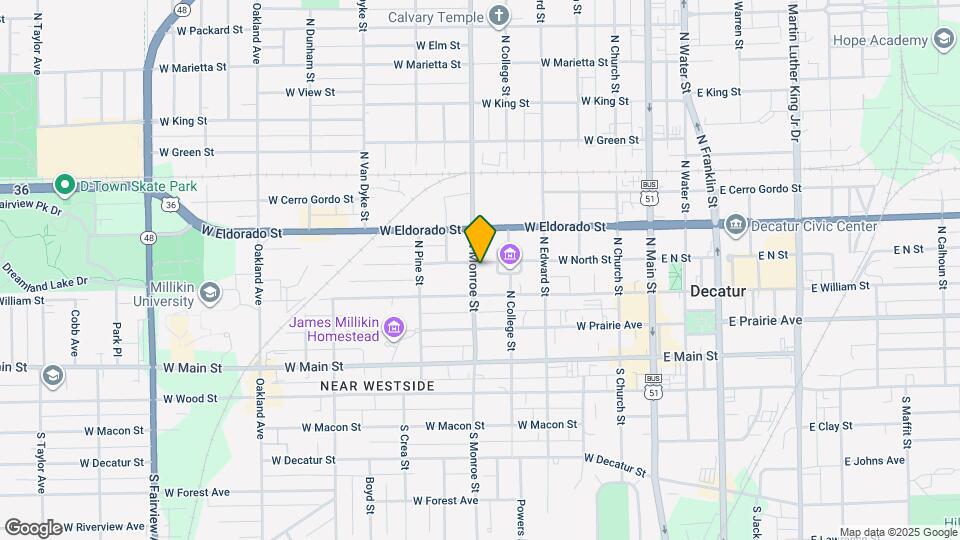 340 N Monroe St Map and Location Details