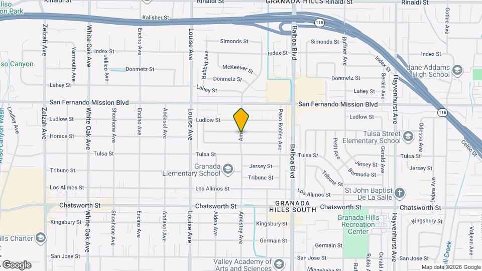 10941 Amestoy Ave Map and Location Details