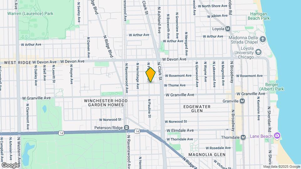 1633 W Thome Ave Mapa y Detalles de la Ubicación