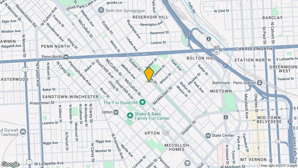 1720 Eutaw Pl Map and Location Details