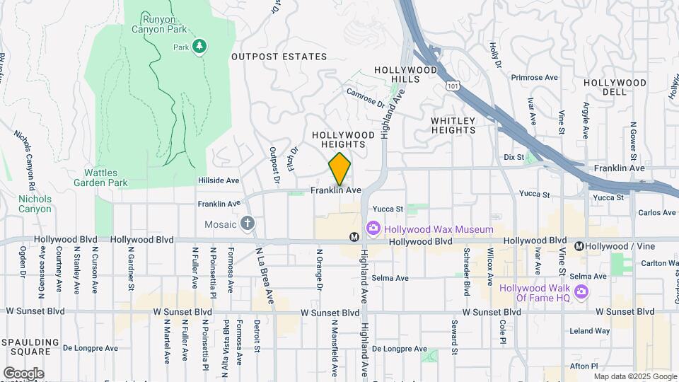 1781 N Orchid Ave Mapa y Detalles de la Ubicación