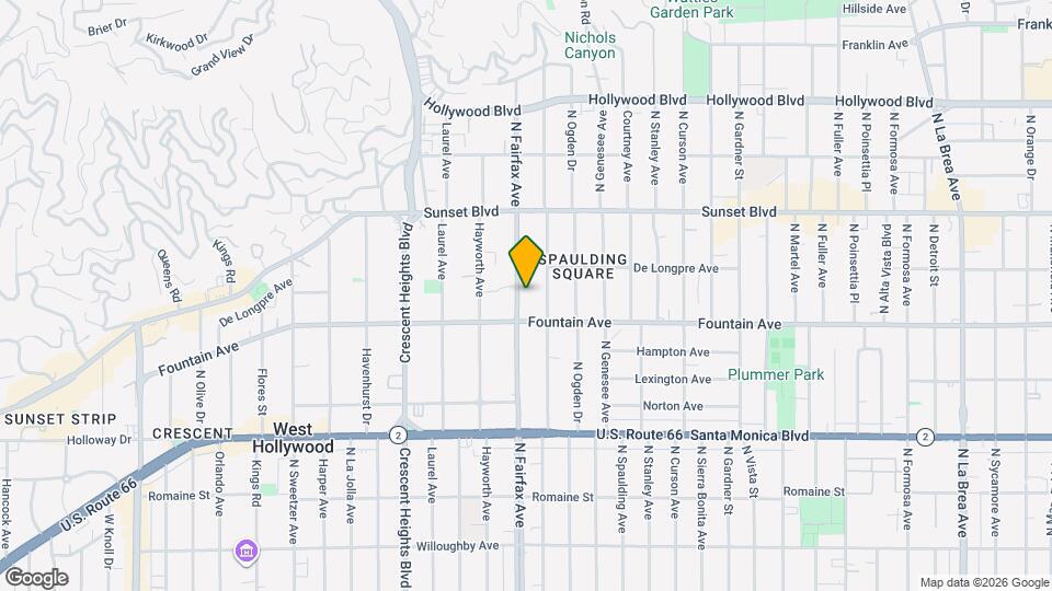 1326 N Fairfax Ave Map and Location Details