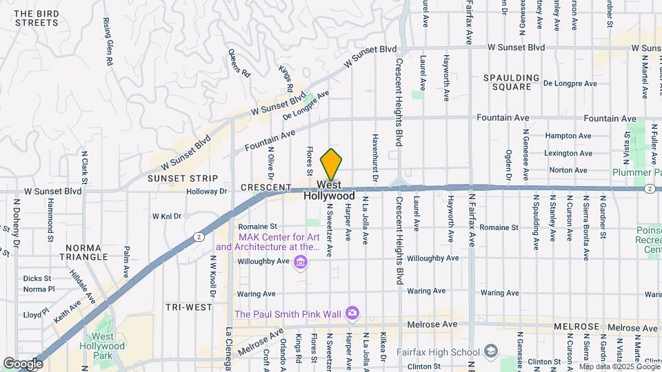 1108 N Sweetzer Ave Map and Location Details