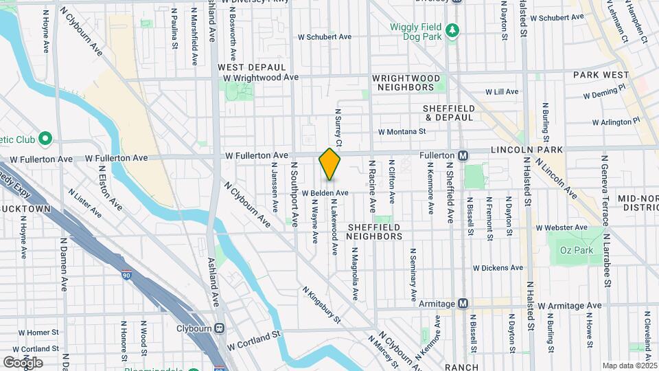 2304 N Lakewood Ave Map and Location Details