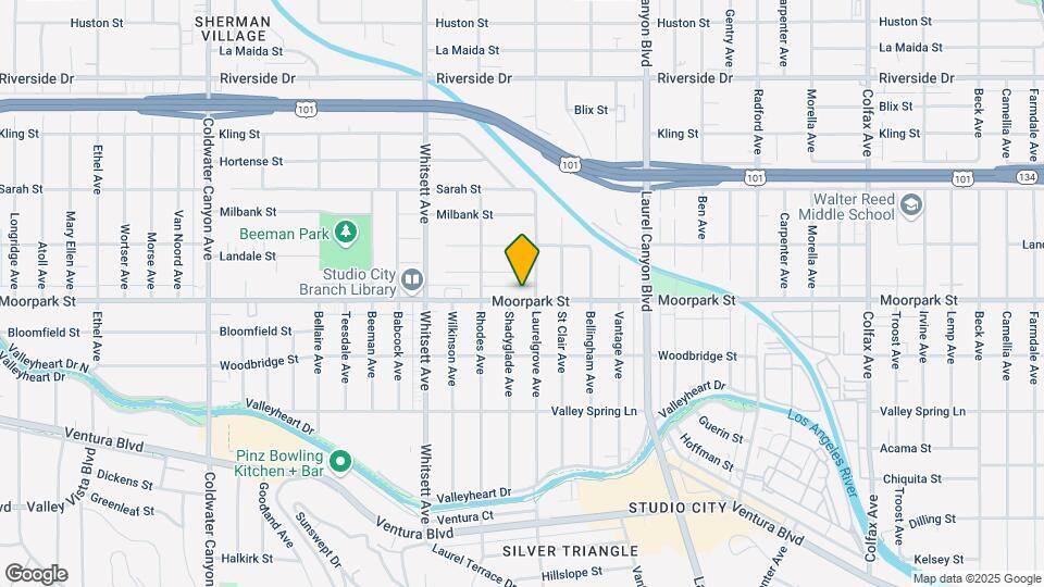 12313 Moorpark St Map and Location Details