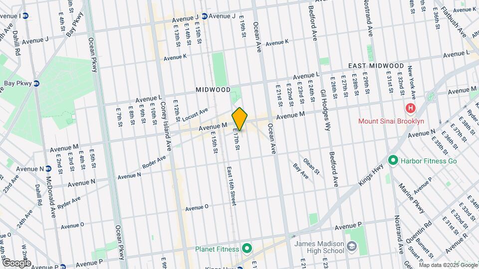 1347 E 17th St Map and Location Details