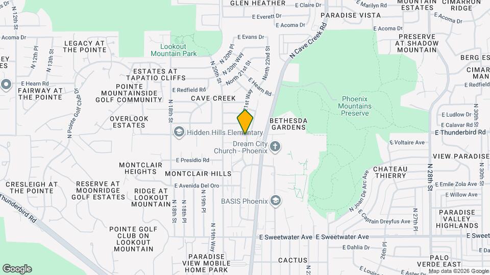 13636 North 21st Pl Mapa y Detalles de la Ubicación