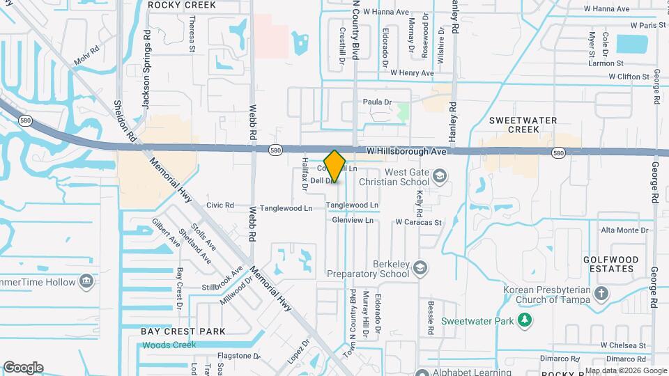 5110 Crest Hill Drive Tampa FL Map and Location Details