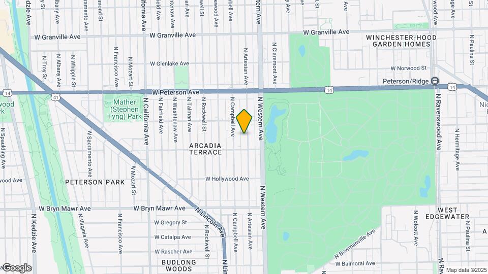 5830 N Artesian Ave Map and Location Details