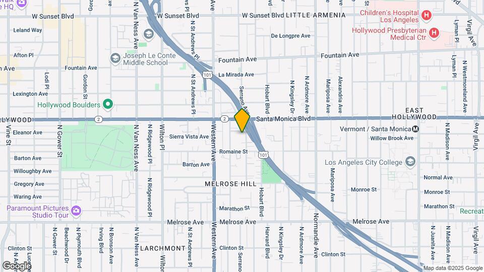 1035 N Serrano Ave Mapa y Detalles de la Ubicación