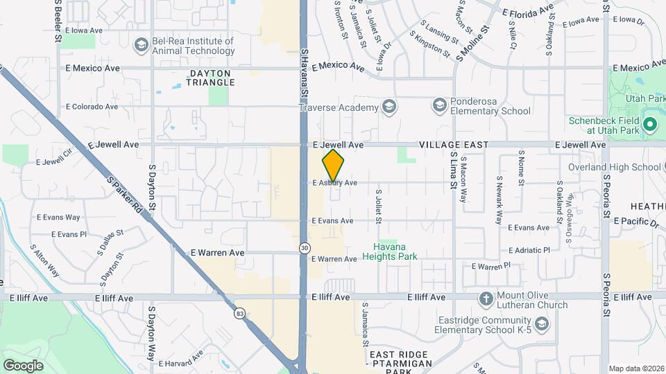 10694 E Asbury Ave Map and Location Details