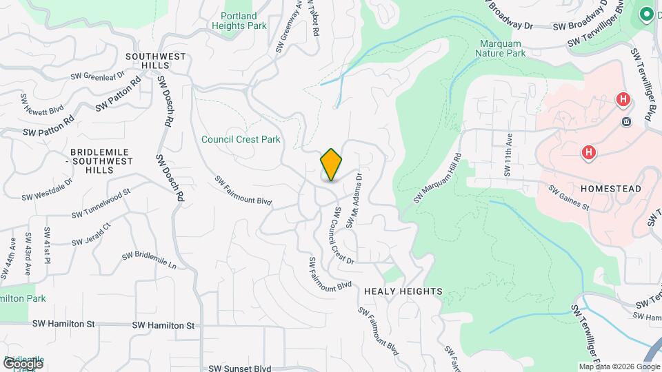 3732 SW Council Crest Dr Map and Location Details