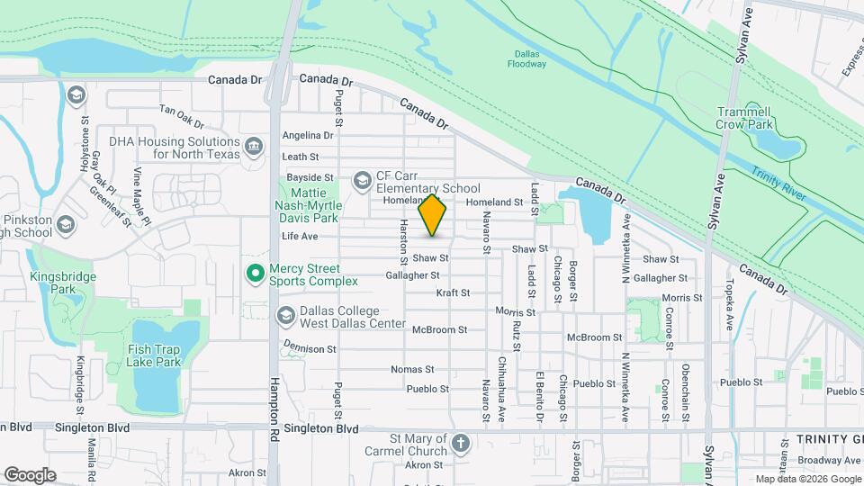 Spacious Victory Gardens home near Trammell Crow Park Map and Location Details