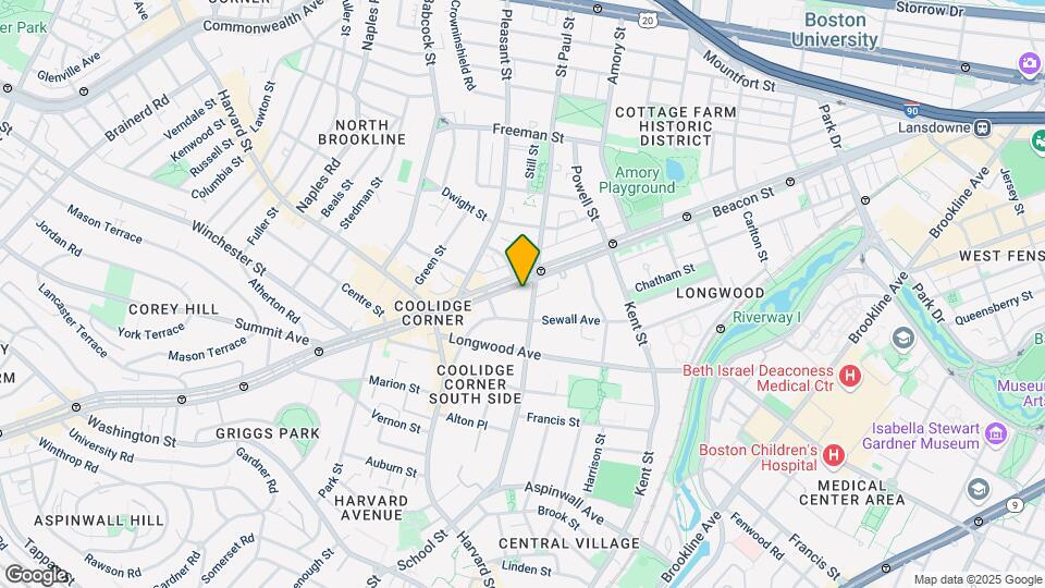 1247 Beacon St, Unit 3 Map and Location Details