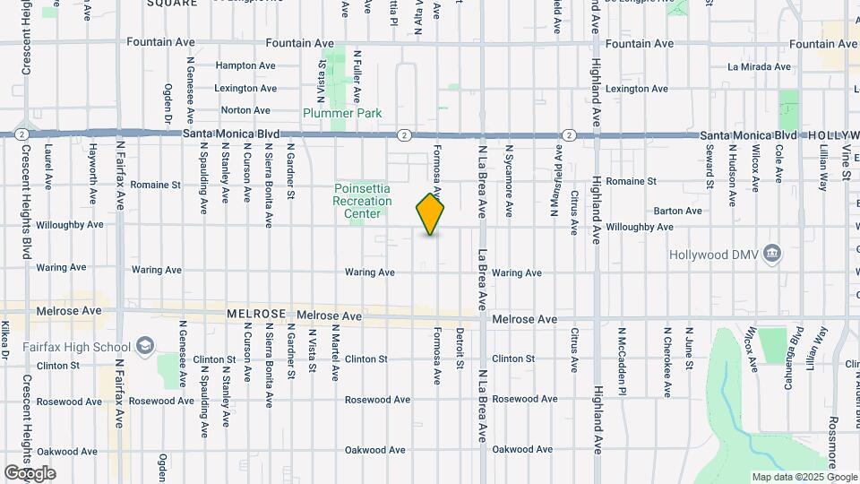 845 N Formosa Ave Map and Location Details