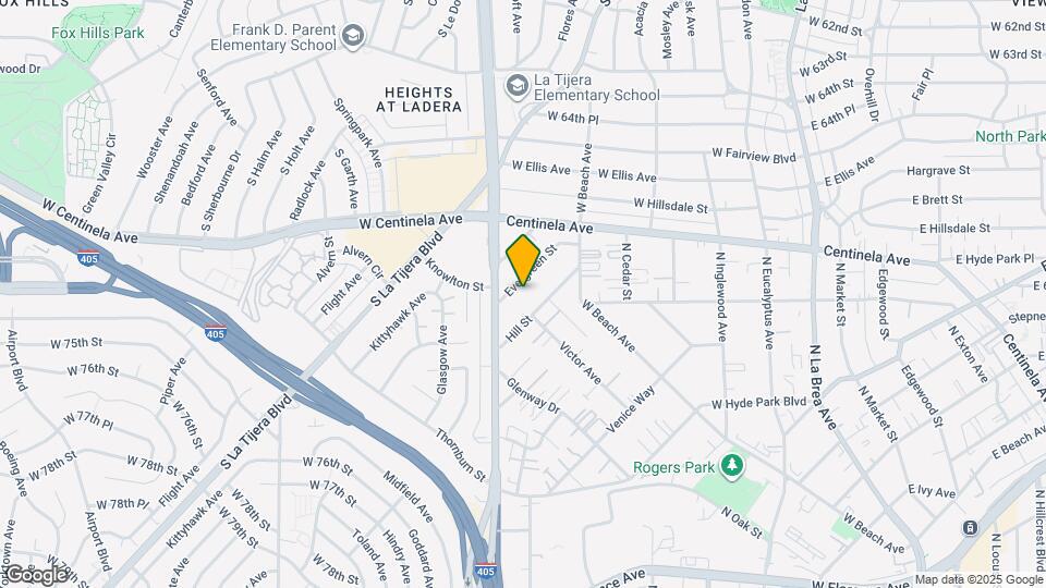 544 Evergreen St Map and Location Details