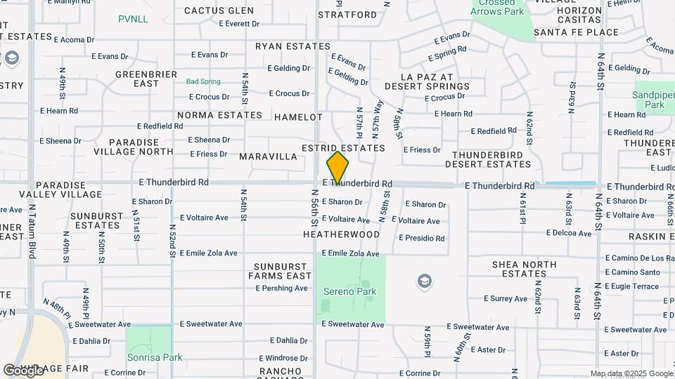 5629 E Thunderbird Rd Map and Location Details