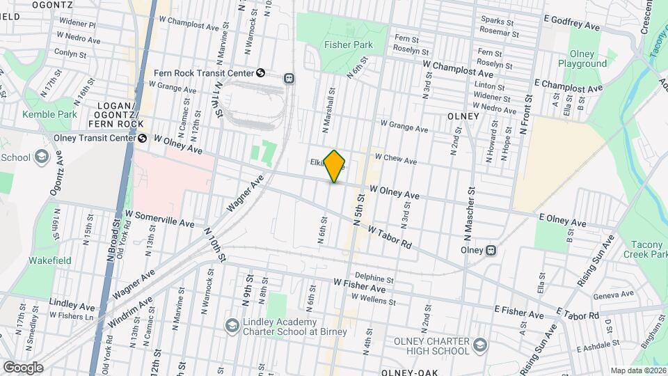 546 W Olney Ave, Unit 2nd fl Map and Location Details