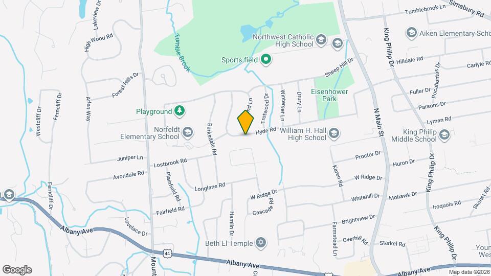 105 Hyde Rd Map and Location Details