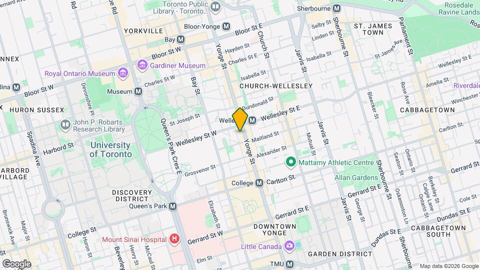 550 Yonge St, Unit 2F Map and Location Details