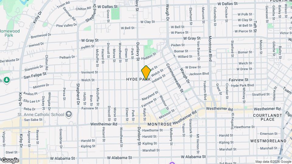 1719 Welch St Map and Location Details