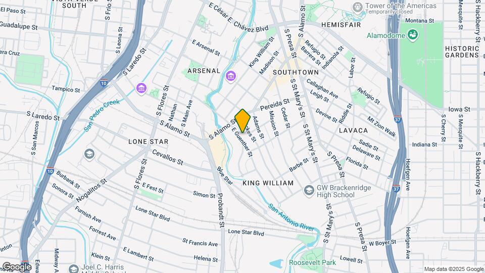 502-510 E Guenther St Mapa y Detalles de la Ubicación