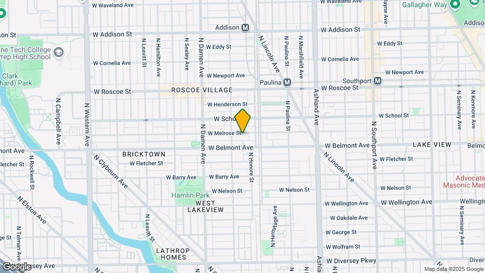 1827 W Melrose St, Unit 1F Map and Location Details