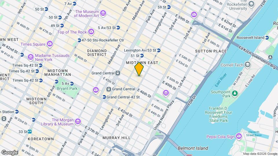 158 E 48th St Map and Location Details