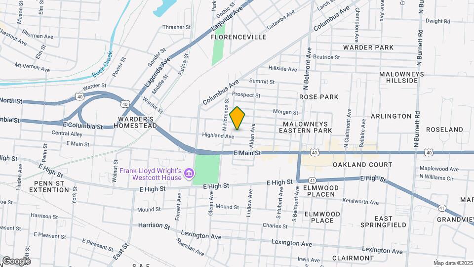 1580 Highland Ave Map and Location Details