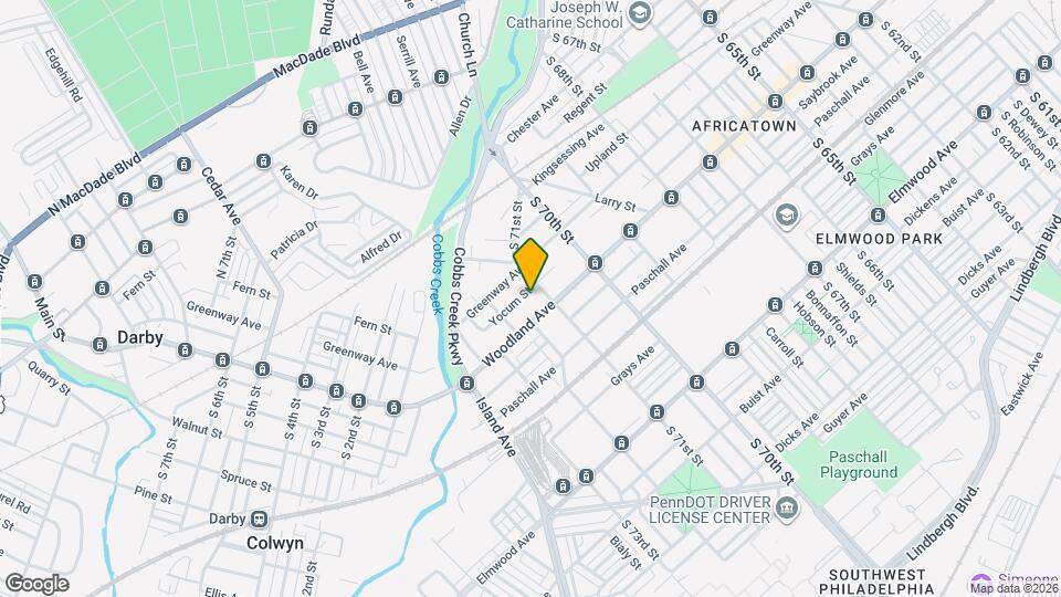 7112 Yocum St Map and Location Details