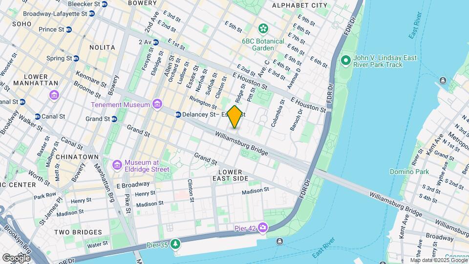 212 Delancey St Mapa y Detalles de la Ubicación