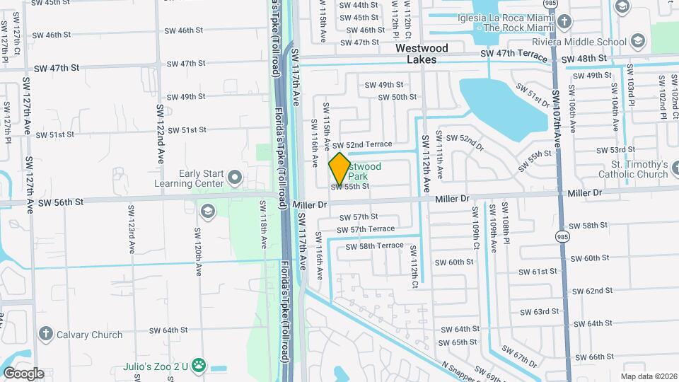 11480 SW 55th St, Unit Upstairs Apartment Map and Location Details