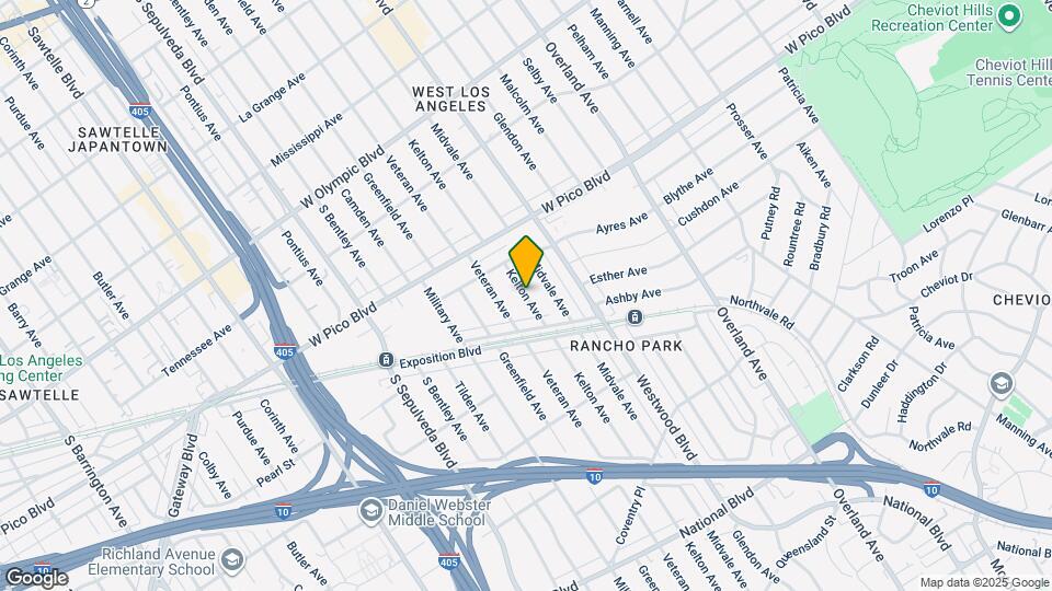 2545 Kelton Ave Map and Location Details