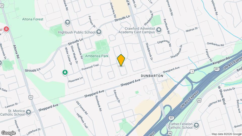 609 Amberwood Crescent Map and Location Details