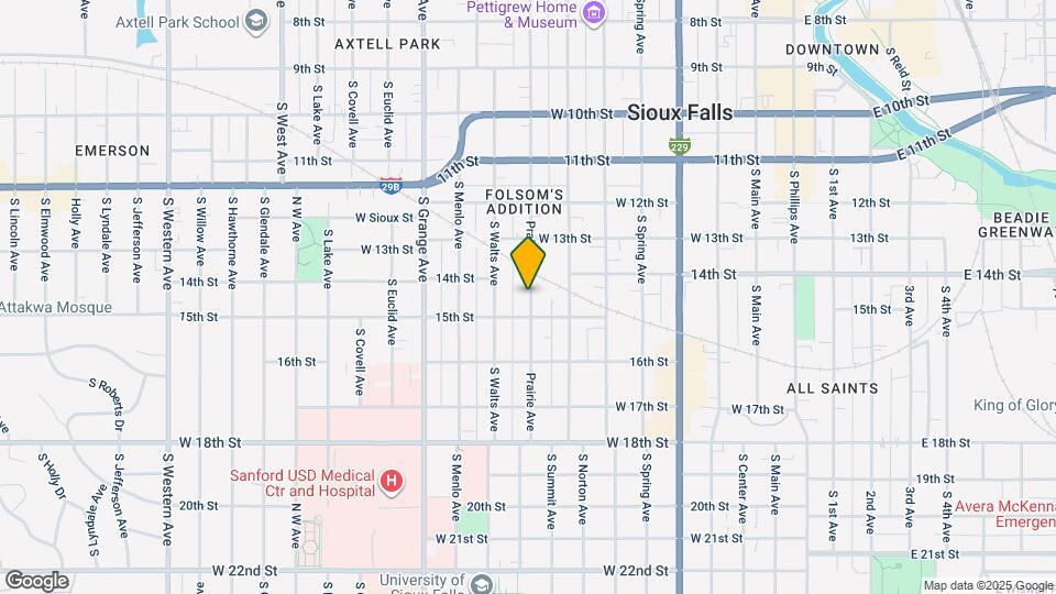 625 S Prairie Ave Map and Location Details