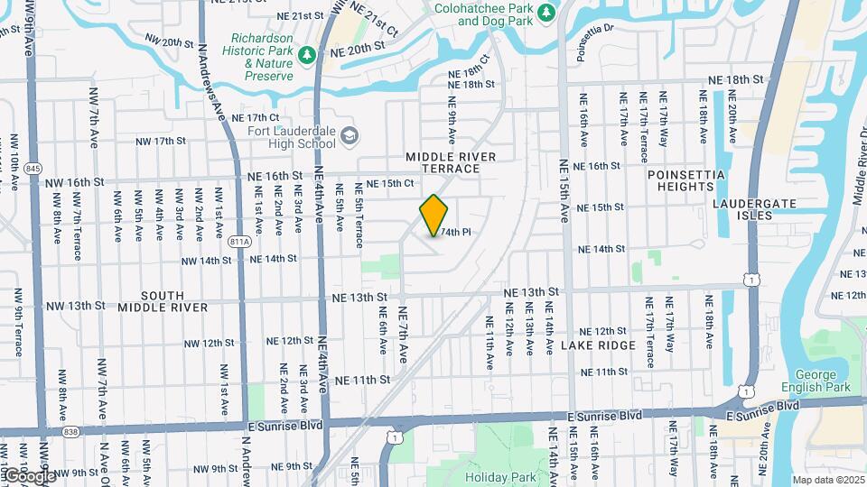 831 NE 14th Ct Map and Location Details