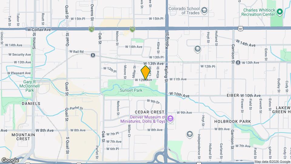 10250 W 12th Ave Mapa y Detalles de la Ubicación