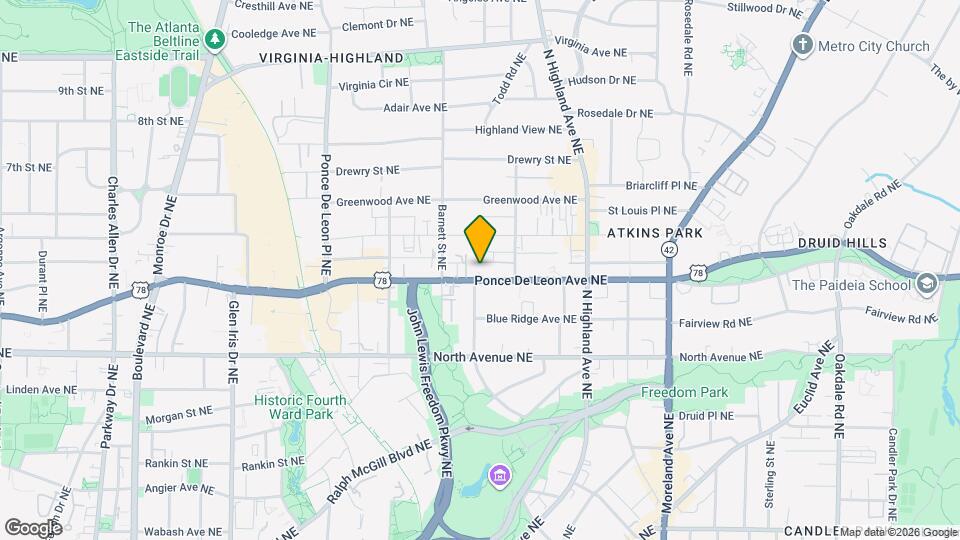 928 Ponce De Leon Ave NE Map and Location Details