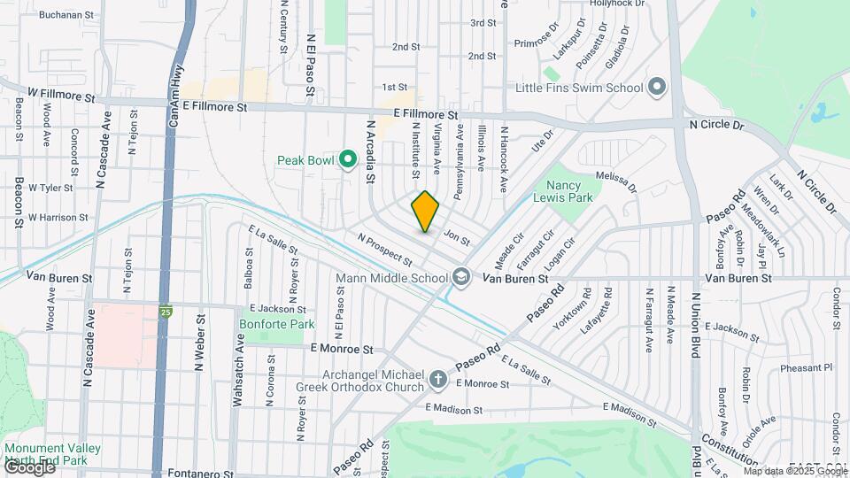 2707 N Arcadia St Map and Location Details