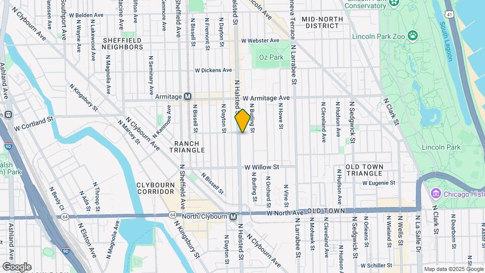 1867 N Halsted St, Unit 2S Map and Location Details