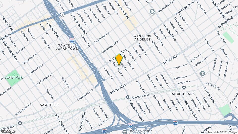 2242 S Bentley Ave Map and Location Details